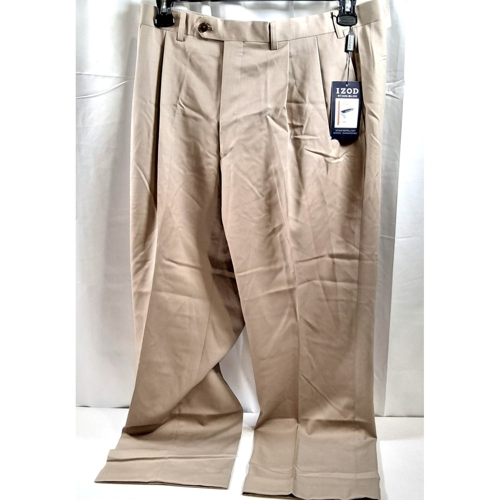 IZOD Stain-Repellant Wool Gabardine Pants SZ 36 / 30 NWT